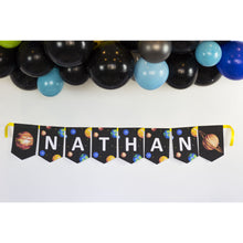 Load image into Gallery viewer, This party package is outta this world !! Use this template to decorate your Space Party. The template can be personalized with your child's name and age.