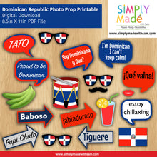 Load image into Gallery viewer, Dominican Republic Party Photo Booth Props - Simply Made with Sam