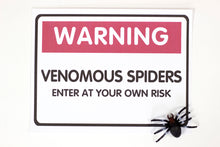 Load image into Gallery viewer, Decorate your Bug Party Theme with these creepy, crawly and fun party signs.   You will receive a PDF file formatted 8 ½in X 11in with 5 different Bug Warning Signs. 