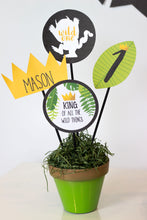 Load image into Gallery viewer, Let the wild rumpus begin!! Decorate your King of the Wild Things party with these templates. Some of the the designs in this package can be personalized with your child's name and/or age.