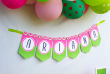 Load image into Gallery viewer, Celebrate a year of sweet fun, your little melon is one! Decorate your watermelon party with this PDF template. Some of the the designs in this package can be personalized with name and/or age.