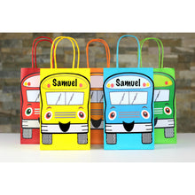 Load image into Gallery viewer, Wheels on the Bus Favor Bag and Tag