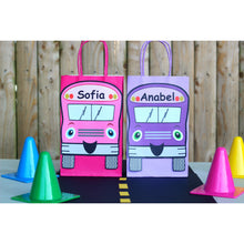Load image into Gallery viewer, Wheels on the Bus Favor Bag and Tag