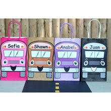 Load image into Gallery viewer, Wheels on the Bus Favor Bag and Tag