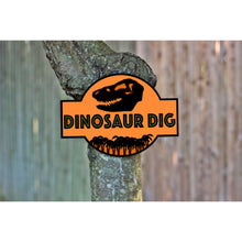 Load image into Gallery viewer, Decorate your Dinosaur Party Theme with these fun PDF template party signs.   You will receive over 10 different Dinosaur Warning Signs. 