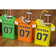 Load image into Gallery viewer, Touchdown!! Decorate your Goody Bag with this Football PDF Template. It also includes a editable football thank you tag. The PDF file is formatted on 8 ½ X 11inches. 