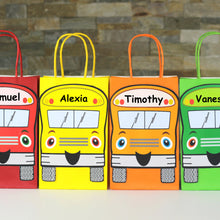 Load image into Gallery viewer, Wheels on the Bus Favor Bag and Tag