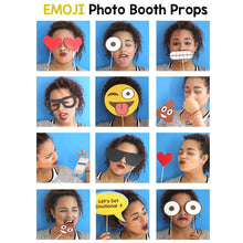 Load image into Gallery viewer, Use this Emoji PDF Template to create your own Photo Booth Props. Print and paste a wooden dowel stick. 