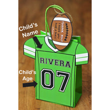 Load image into Gallery viewer, Touchdown!! Decorate your Goody Bag with this Football PDF Template. It also includes a editable football thank you tag. The PDF file is formatted on 8 ½ X 11inches. 