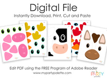 Load image into Gallery viewer, Farm Animals Favor Bag Template
