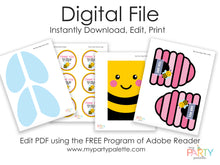 Load image into Gallery viewer, Bumble Bee Favor Bag Template
