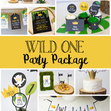 Load image into Gallery viewer, Let the wild rumpus begin!! Decorate your King of the Wild Things party with these templates. Some of the the designs in this package can be personalized with your child's name and/or age.